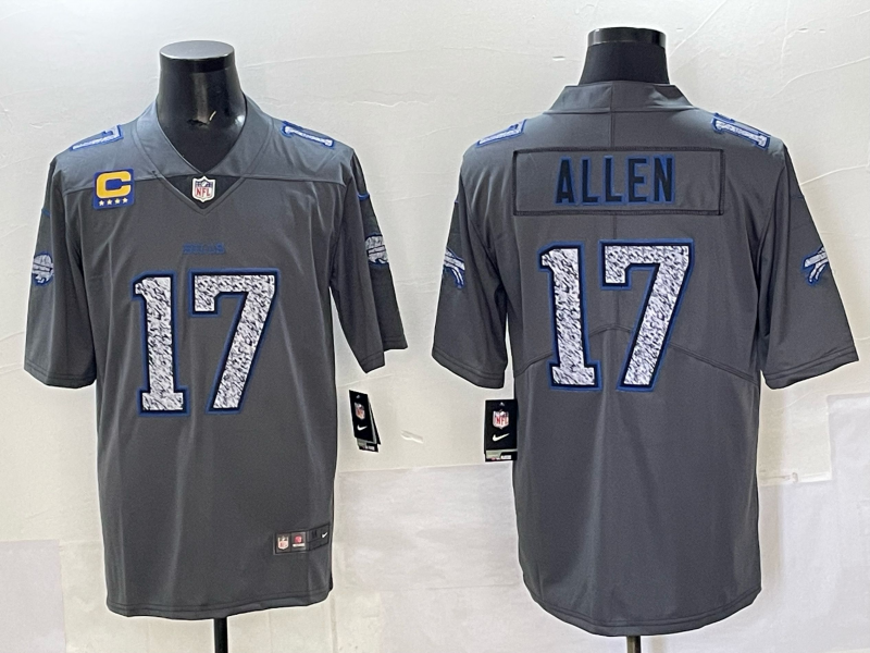 Men Buffalo Bills #17 Allen Grey Nike 2025 Limited NFL Jersey style 004